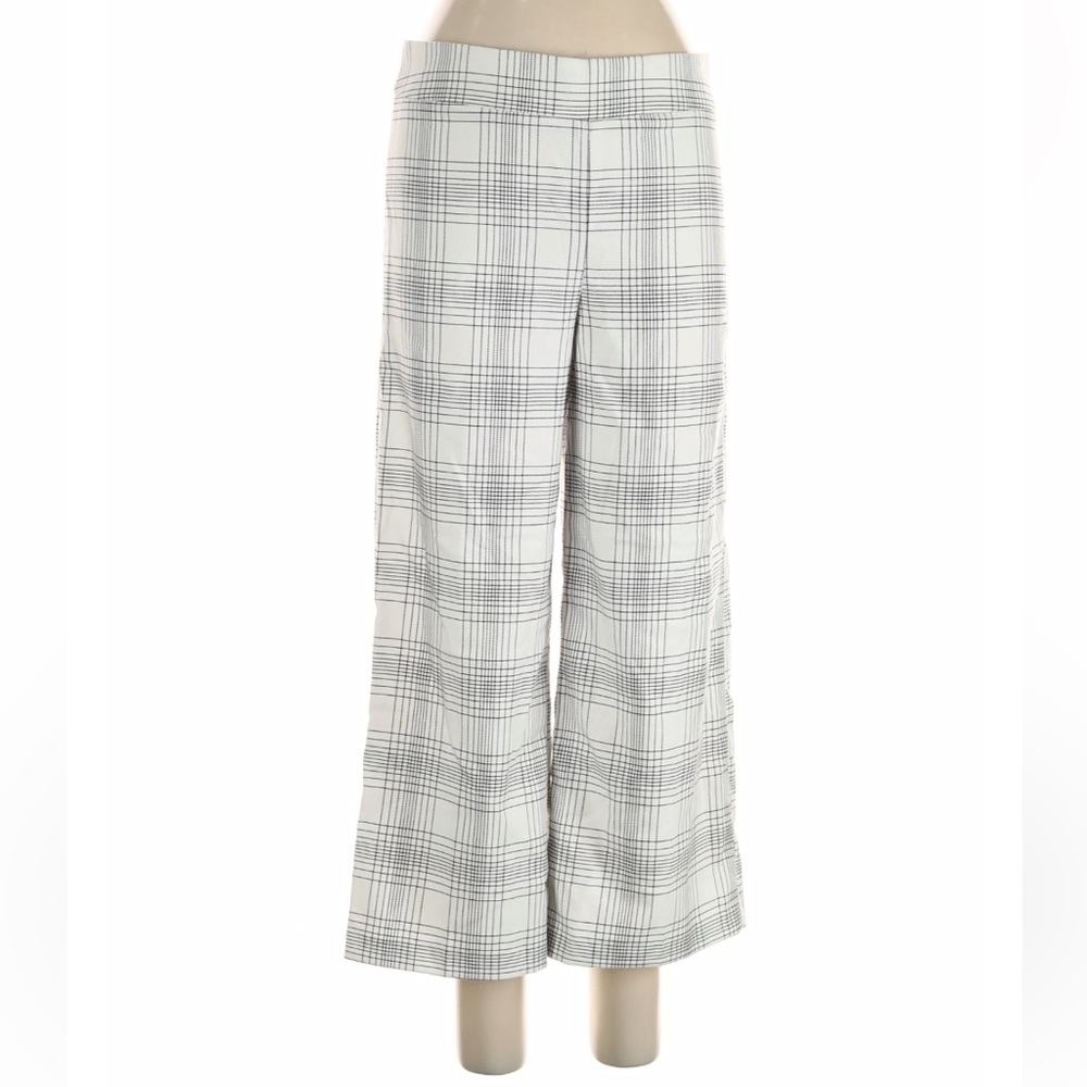 Carolina Belle Black and White Plaid Wide-Leg Pants
